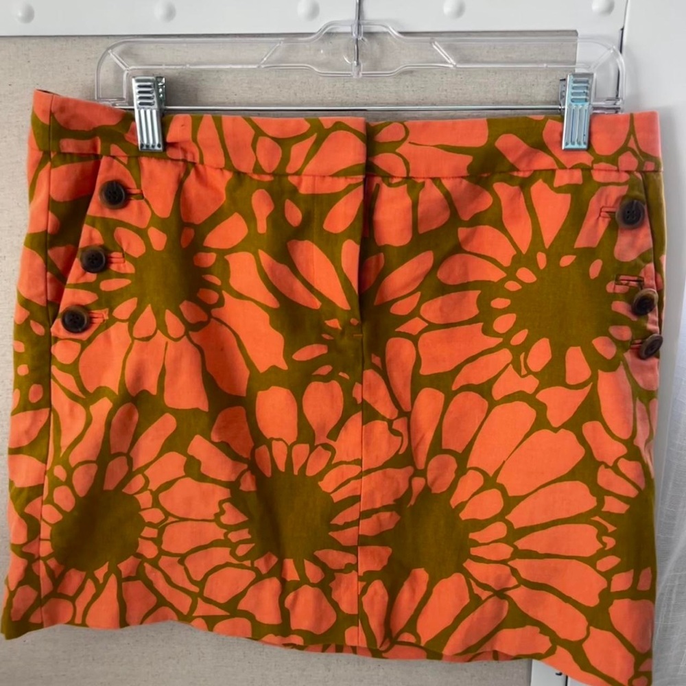J Crew Floral Sunburst Mini Skirt